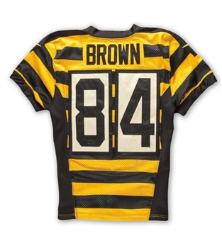 Antonio Brown Game Worn & Signed Pittsburgh Steelers Throwback Jersey From 11/17/13 Game vs Detroit (2 TDs) (Brown LOA)